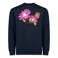 Navy Bitterroot Flower Illustrations Heavyweight Sweatshirt - LillyAllenDesigns