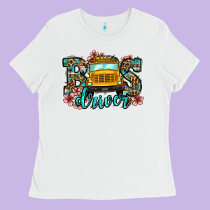 School Bus Driver Ladies Tee Designed By Jasminsmagicworld