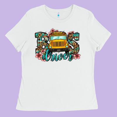 School Bus Driver Ladies Tee Designed By Jasminsmagicworld