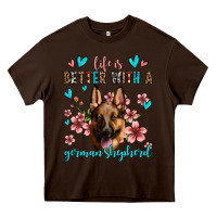 Chocolate Brown life is better with a german shepherd Heavy Core Tee - Jasminsmagicworld