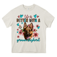 Cream life is better with a german shepherd Heavy Core Tee - Jasminsmagicworld