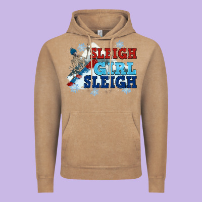 Winter Sleigh Girl Sleigh Vintage Hoodie Designed By Nancycooperartshop