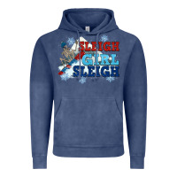 Vintage Denim winter sleigh girl sleigh Vintage Hoodie - NancyCooperArtShop
