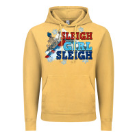Vintage Mustard winter sleigh girl sleigh Vintage Hoodie - NancyCooperArtShop