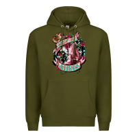 Army Green Let's go Girl's Cowboy boots Premium Hoodie - HowdyJamesFarm
