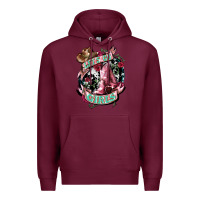 Burgundy Let's go Girl's Cowboy boots Premium Hoodie - HowdyJamesFarm