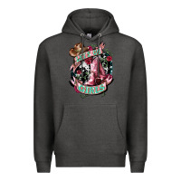 Charcoal Heather Let's go Girl's Cowboy boots Premium Hoodie - HowdyJamesFarm