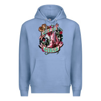 Colony Blue Let's go Girl's Cowboy boots Premium Hoodie - HowdyJamesFarm