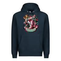 Navy Let's go Girl's Cowboy boots Premium Hoodie - HowdyJamesFarm