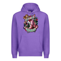 Purple Let's go Girl's Cowboy boots Premium Hoodie - HowdyJamesFarm