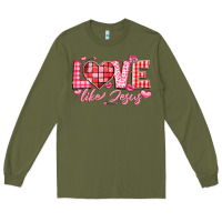 Army Green love like jesus la Long Sleeve Tee - LillyAllenDesigns