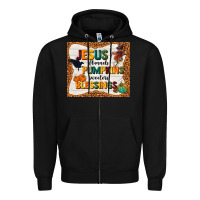 Black jesus flannel's pumpkins blessings Zipper Hoodie - TumblerDesignByShophia