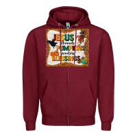 Burgundy jesus flannel's pumpkins blessings Zipper Hoodie - TumblerDesignByShophia