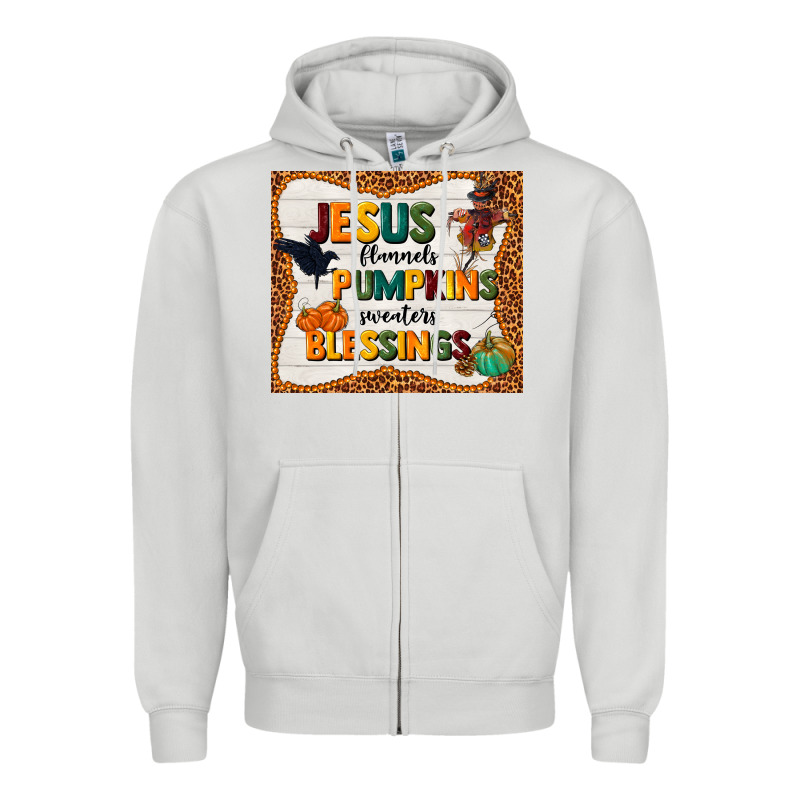 Jesus Flannel's Pumpkins Blessings Zipper Hoodie by TumblerDesignByShophia | Teevron