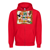 Red jesus flannel's pumpkins blessings Zipper Hoodie - TumblerDesignByShophia