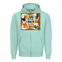 Seafoam jesus flannel's pumpkins blessings Zipper Hoodie - TumblerDesignByShophia