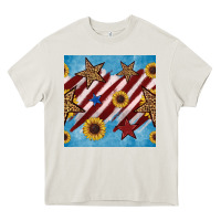 Cream western star with sunflower seamless pattern Heavy Core Tee - BundleAndBundleShop