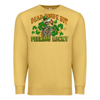 Antique Gold Dead inside but feeling lucky St. Patrick's Day Premium Sweatshirt - CowGirlArtShop