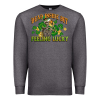 Charcoal Heather Dead inside but feeling lucky St. Patrick's Day Premium Sweatshirt - CowGirlArtShop
