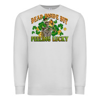 Dove Grey Dead inside but feeling lucky St. Patrick's Day Premium Sweatshirt - CowGirlArtShop