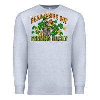 Heather Grey Dead inside but feeling lucky St. Patrick's Day Premium Sweatshirt - CowGirlArtShop