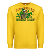 Lemon Dead inside but feeling lucky St. Patrick's Day Premium Sweatshirt - CowGirlArtShop