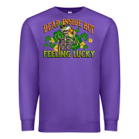 Purple Dead inside but feeling lucky St. Patrick's Day Premium Sweatshirt - CowGirlArtShop