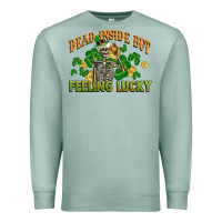 Seafoam Dead inside but feeling lucky St. Patrick's Day Premium Sweatshirt - CowGirlArtShop