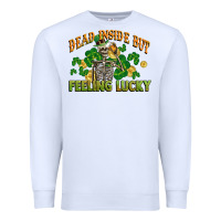 White Dead inside but feeling lucky St. Patrick's Day Premium Sweatshirt - CowGirlArtShop