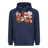 Navy Baseball coffee cups Heavyweight Hoodie - HowdyJamesFarm