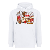 White Baseball coffee cups Heavyweight Hoodie - HowdyJamesFarm