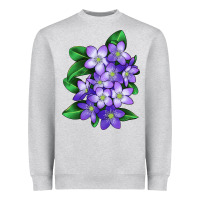 Heather Grey Mayflower Plant Illustrations Heavyweight Sweatshirt - LillyAllenDesigns