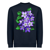 Navy Mayflower Plant Illustrations Heavyweight Sweatshirt - LillyAllenDesigns