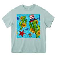 Arona 4th of july cacti seamless pattern Heavy Core Tee - BundleAndBundleShop