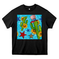 Black 4th of july cacti seamless pattern Heavy Core Tee - BundleAndBundleShop