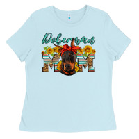 Baby Blue doberman mom Ladies Tee - Artiststas