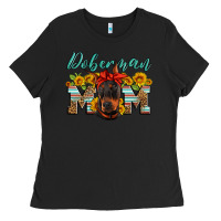 Black doberman mom Ladies Tee - Artiststas