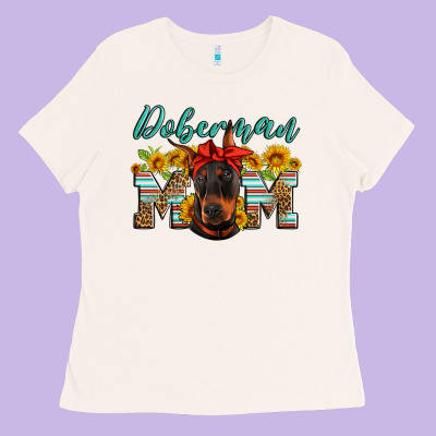 Doberman Mom Ladies Tee Designed By Artiststas