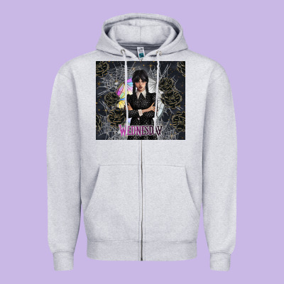 Gothic Girl With Black Rose Zipper Hoodie Designed By Tumblerdesignbyshophia