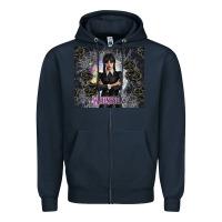 Navy gothic girl with black rose Zipper Hoodie - TumblerDesignByShophia