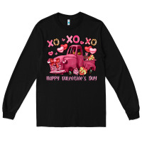 Black xo xo xo happy valentine's day truck Long Sleeve Tee - LillyAllenDesigns