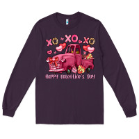 Plum xo xo xo happy valentine's day truck Long Sleeve Tee - LillyAllenDesigns