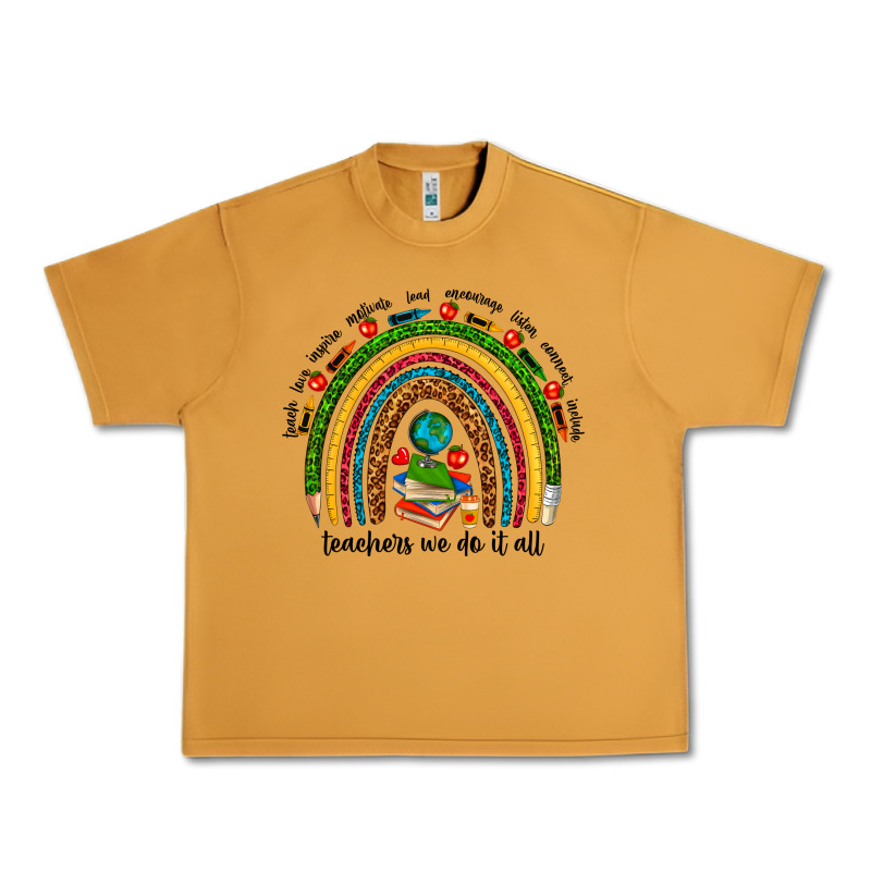 Teachers We Do It All Rainbow Urban Heavy Tee by NancyCooperArtShop | Teevron