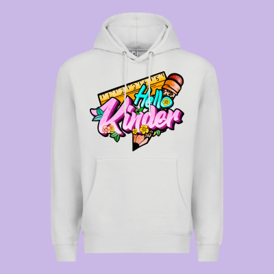 Hello Kinder Premium Hoodie Designed By Jahusdesignshop