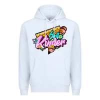 White hello kinder Premium Hoodie - JahusDesignShop
