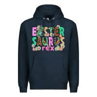 Navy Easter Saurus Nurse Easter Day Premium Hoodie - HowdyJamesFarm