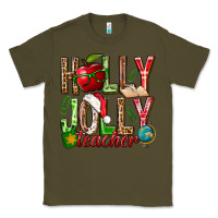 Army Green holly jolly teacher Classic Tee - NancyCooperArtShop