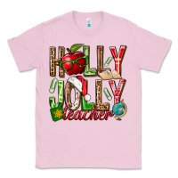 Bubblegum Pink holly jolly teacher Classic Tee - NancyCooperArtShop