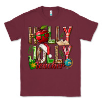 Burgundy holly jolly teacher Classic Tee - NancyCooperArtShop