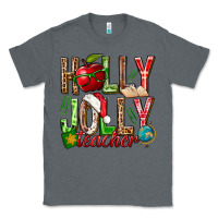 Charcoal Heather holly jolly teacher Classic Tee - NancyCooperArtShop
